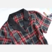 7Vintage Notch Collar Short Sleeve Plaid Dress