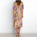 5Vintage Square Neck Floral Print Midi Dress