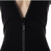 4Zipper Up  Hot Drilling  Bodycon Black Short Dress