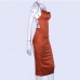 12 Backless Pure Color Sleeveless Midi Dress