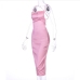 36 Backless Pure Color Sleeveless Midi Dress