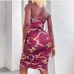 4 Fashionable Printed One Shoulder Sleeveless Knee Length  Dress