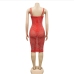 25 Hot Drilling Zipper Up Knee Length  Sleeveless Club Dress
