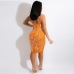 31 Hot Drilling Zipper Up Knee Length  Sleeveless Club Dress