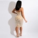 33 Hot Drilling Zipper Up Knee Length  Sleeveless Club Dress