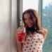 5 Lace Strawberry Printed Sleeveless Slim Dress