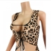 6 Leopard Print Lace Up Sleeveless Dress