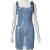 5 Perspective Patchwork Gauze One Piece Sheath Dress