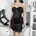 5 Sexy Faux Pearl Halter Ruched Sleeveless Dress