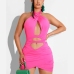 4 Sexy Halter Backless Hollowe Out Bodycon Dress