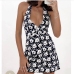 1 Sexy Halter Backless Printing One Piece Dress