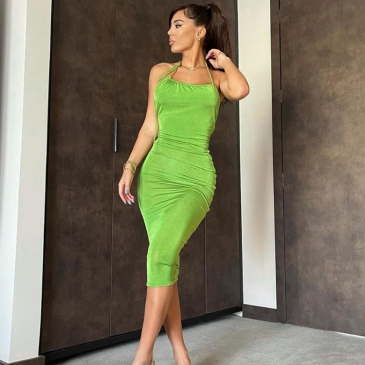  Sexy Halter Backless Slim Fitted Dress