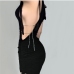 4 Sexy Hollow Out Backless Chain Decoration Dress