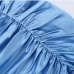 12 Sexy Lace Patchwork Pure Color Ruched Dress