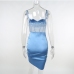 8 Sexy Lace Patchwork Pure Color Ruched Dress