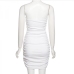13 Sexy Pure Color Ruched Strapless Dress