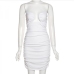 15 Sexy Pure Color Ruched Strapless Dress