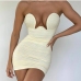 1 Sexy Pure Color Ruched Strapless Dress