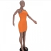 9 Sexy Rib Pure Color Backless Bodycon Mini Dress