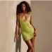 1 Sexy V-neck Hot Drilling Sleeveless Dress