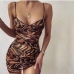 3 Sexy V-neck Leopard Print Sleeveless Dress