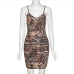 5 Sexy V-neck Leopard Print Sleeveless Dress