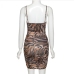 6 Sexy V-neck Leopard Print Sleeveless Dress