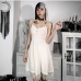 3 Velvet Lace Patchwork One Piece Sleeveless Dress
