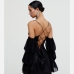 6Alluring Hollow Out Backless Black Party Dress