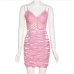 13Alluring Pink Backless Ruched Sleeveless Dresses