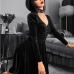 6Black Lace Trim Long Sleeve Dresses For Women