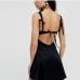 6Black Tie Wrap Backless Underwire Mini Dresses