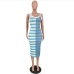 12Casual  Colorblock Stripe Sleeveless Midi Dress