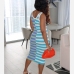 5Casual  Colorblock Stripe Sleeveless Midi Dress