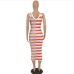 8Casual  Colorblock Stripe Sleeveless Midi Dress