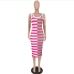 9Casual  Colorblock Stripe Sleeveless Midi Dress