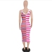 11Casual  Colorblock Stripe Sleeveless Midi Dress