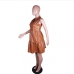 6Casual V Neck Pu Ruched Sleeveless Dress