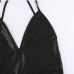 9Charming Black V Neck Backless Sleeveless Mini Dress