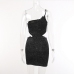 9Charming Cut Out Sleeveless One Shoulder Mini Dress