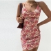 3Chic Geometric Printing  Backless Halter Neck Dress