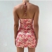 5Chic Geometric Printing  Backless Halter Neck Dress