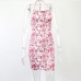 9Chic Geometric Printing  Backless Halter Neck Dress