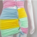 18Color Block Drawstring Halter Neck Bodycon Dress