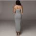 4Contrast Color Backless Bodycon Dress Women