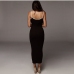 6Contrast Color Backless Bodycon Dress Women