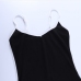 7Contrast Color Sweetheart Collar Black Sleeveless Dress