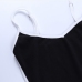 8Contrast Color Sweetheart Collar Black Sleeveless Dress