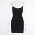 10Contrast Color Sweetheart Collar Black Sleeveless Dress
