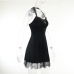 6Cool Black Velvet Halter Backless Short Dress